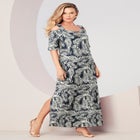Plus Size Cold Shoulder Maxi Dress image number null