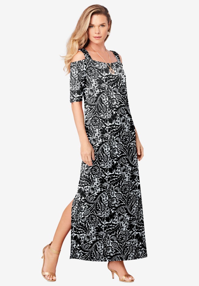 Plus Size Cold Shoulder Maxi Dress image number 0