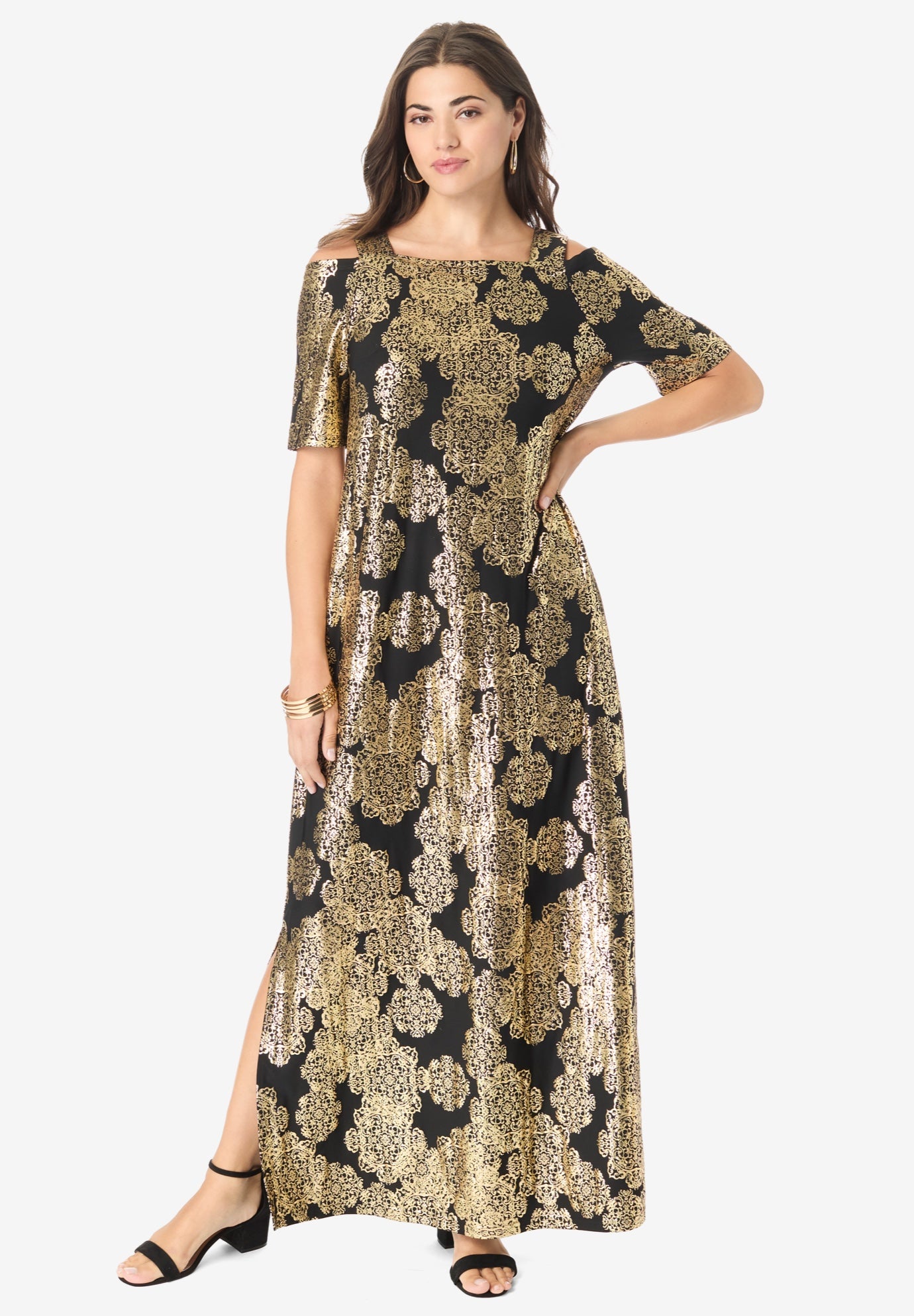 Plus Size Cold Shoulder Maxi Dress image number 0