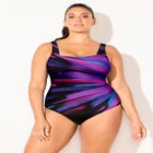 Chlorine Resistant Square Neck Tummy Control One Piece Swimsuit image number null