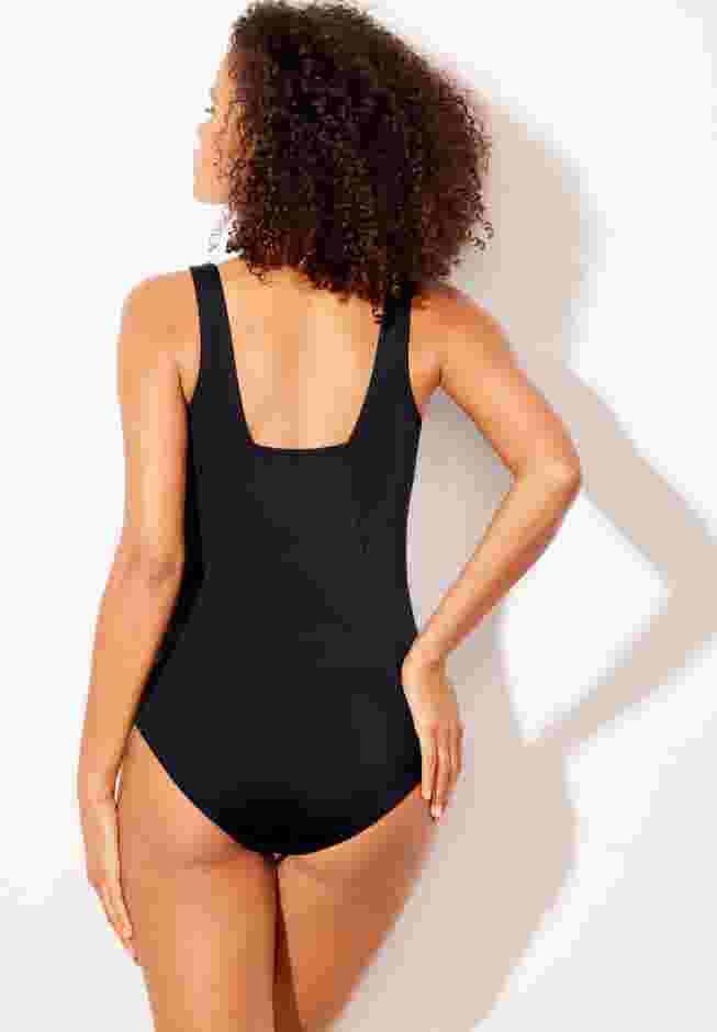Chlorine Resistant Square Neck Tummy Control One Piece Swimsuit image number 1