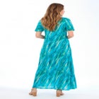 Plus Size Hand Crinkled Flutter-Sleeve Maxi Dress image number null