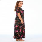 Plus Size Hand Crinkled Flutter-Sleeve Maxi Dress image number null