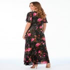 Plus Size Hand Crinkled Flutter-Sleeve Maxi Dress image number null