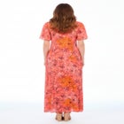 Plus Size Hand Crinkled Flutter-Sleeve Maxi Dress image number null