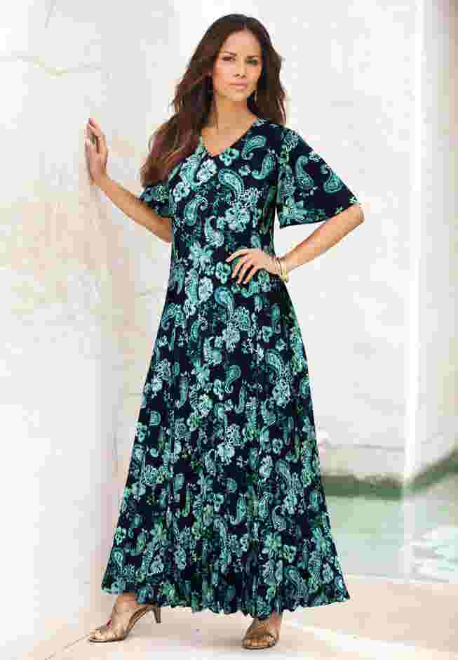 Hand Crinkled Flutter Sleeve Dress image number 0