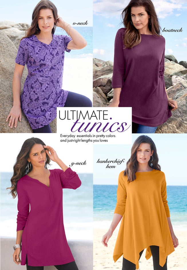 Plus Size Cotton Ultimate Scoopneck Swing Tunic image number 4