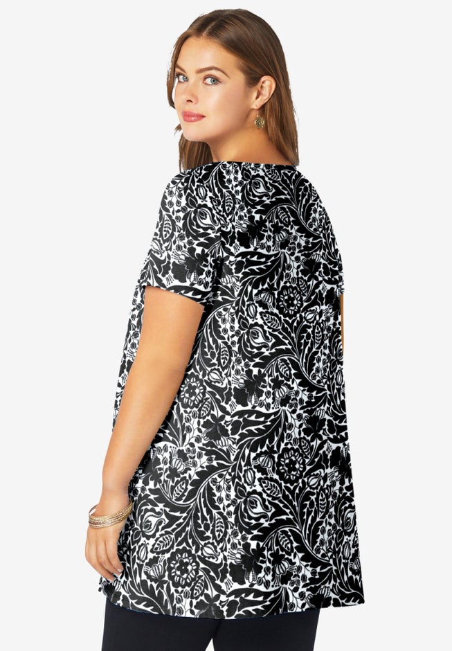 Plus Size Cotton Ultimate Scoopneck Swing Tunic image number 1