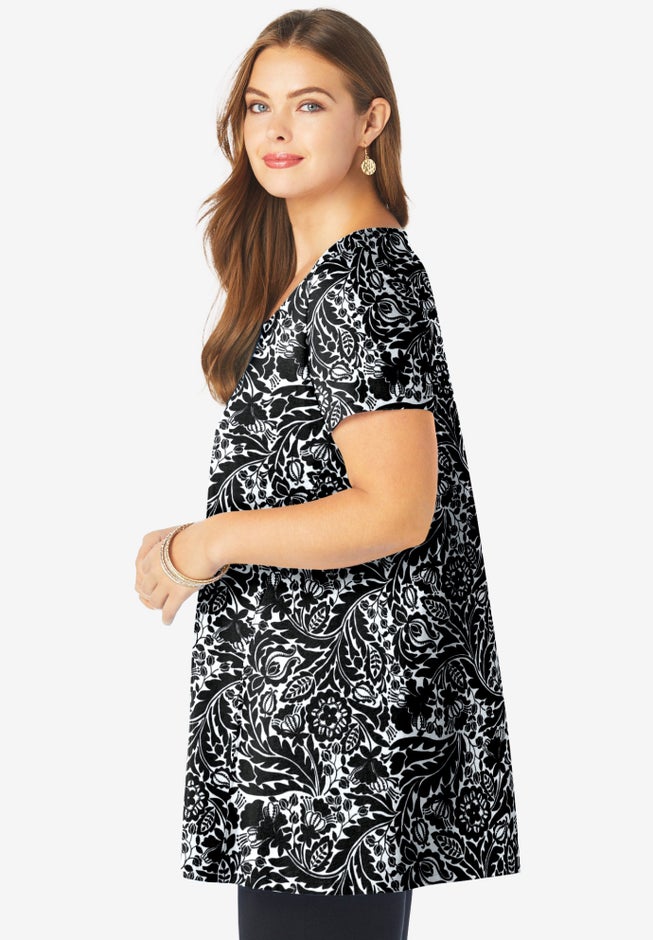 Plus Size Cotton Ultimate Scoopneck Swing Tunic image number 2