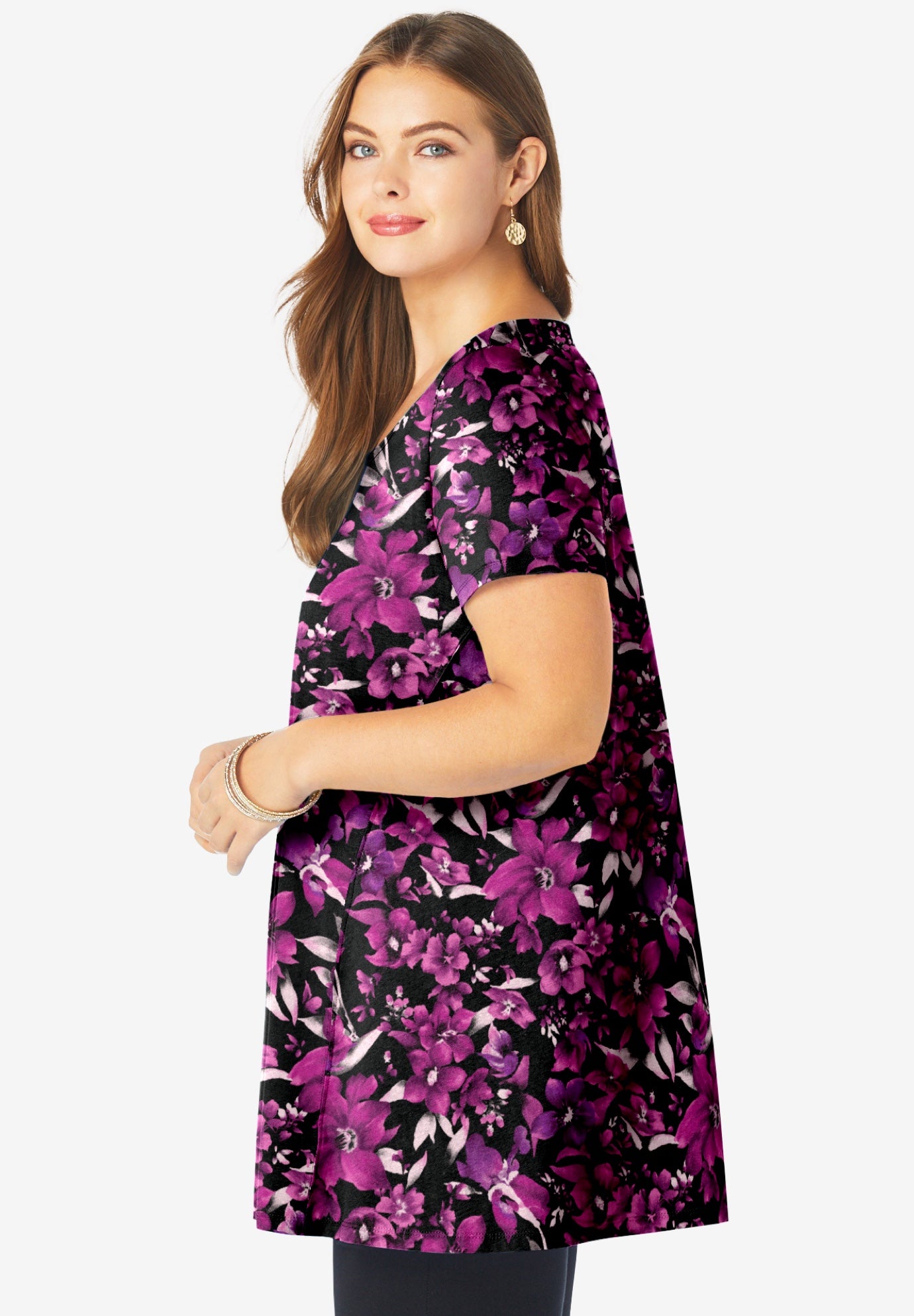 Plus Size Cotton Ultimate Scoopneck Swing Tunic image number 2