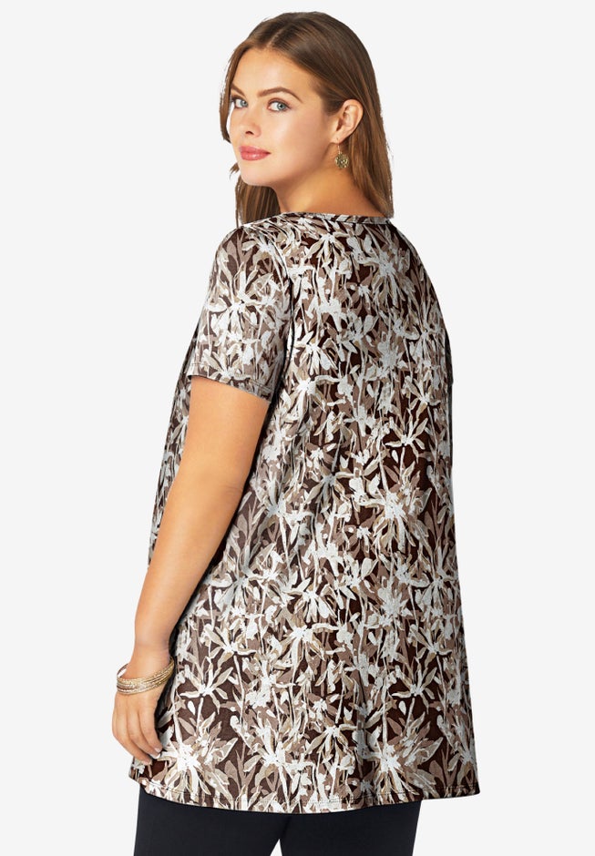 Plus Size Cotton Ultimate Scoopneck Swing Tunic image number 1