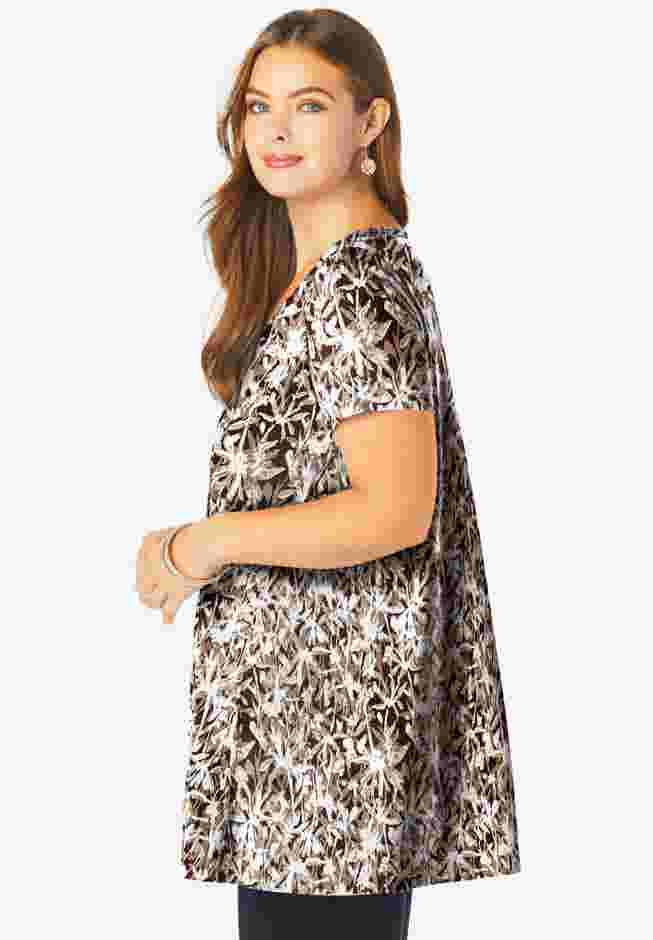 Plus Size Cotton Ultimate Scoopneck Swing Tunic image number 2