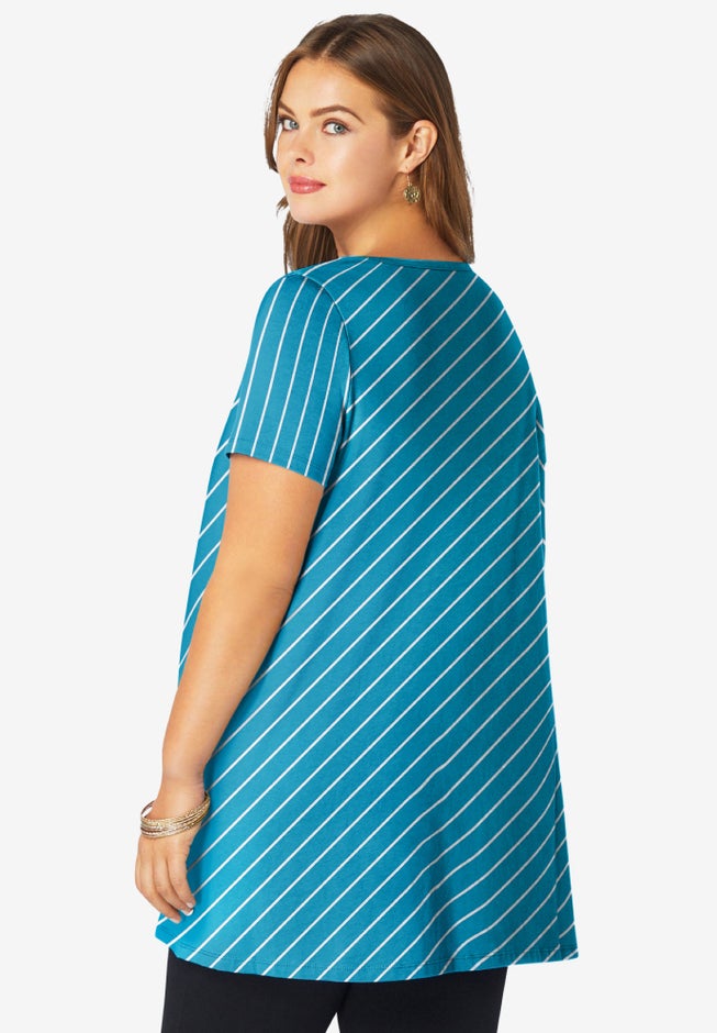 Plus Size Cotton Ultimate Scoopneck Swing Tunic image number 1