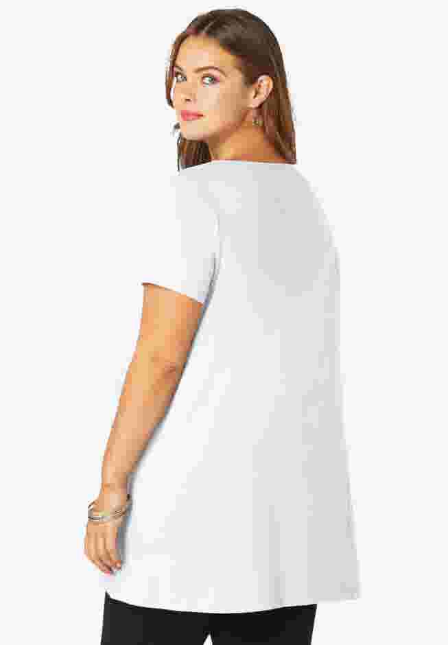 Plus Size Cotton Ultimate Scoopneck Swing Tunic image number 1