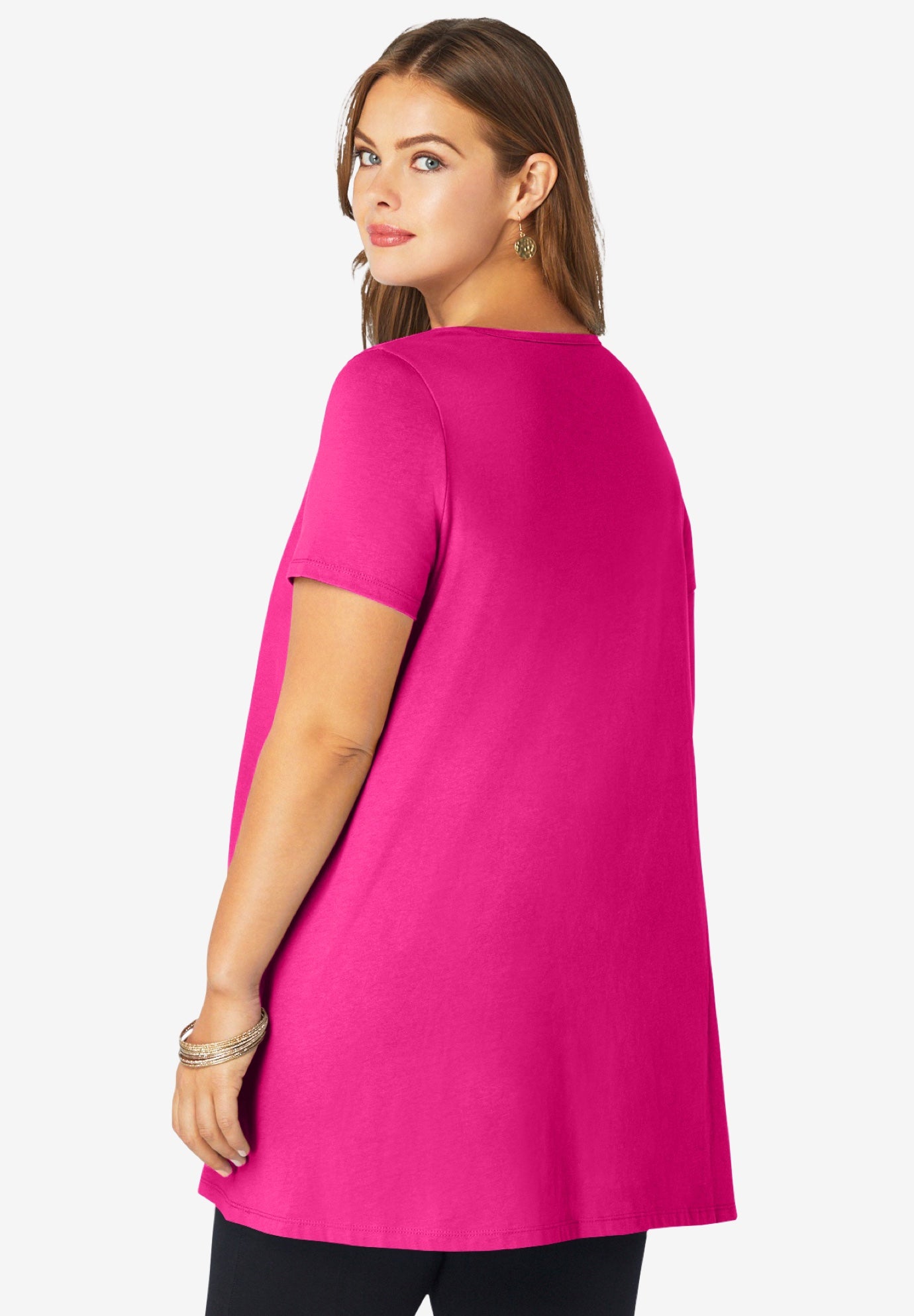 Plus Size Cotton Ultimate Scoopneck Swing Tunic image number 1