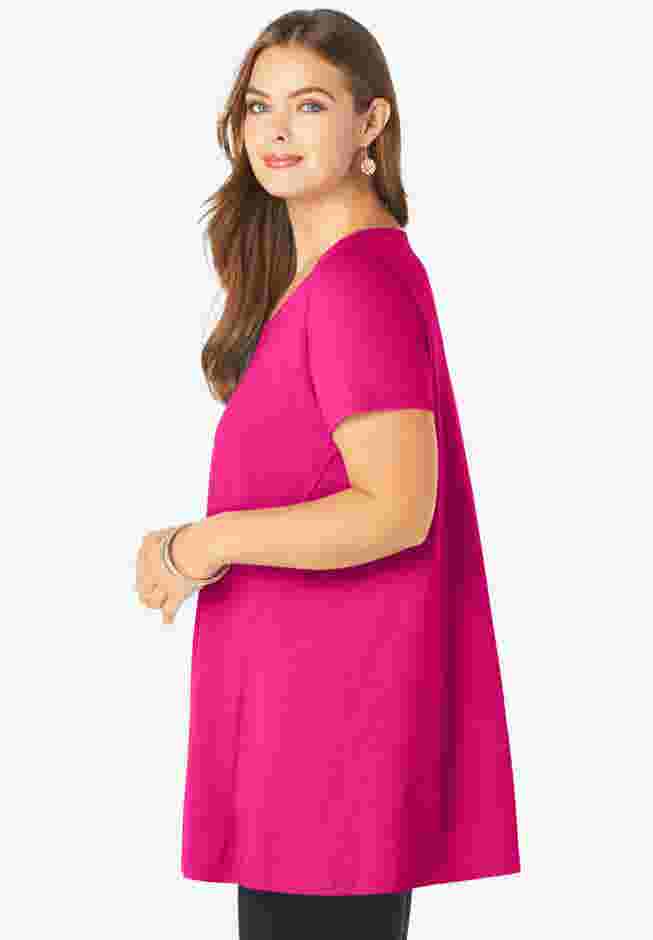 Plus Size Cotton Ultimate Scoopneck Swing Tunic image number 2