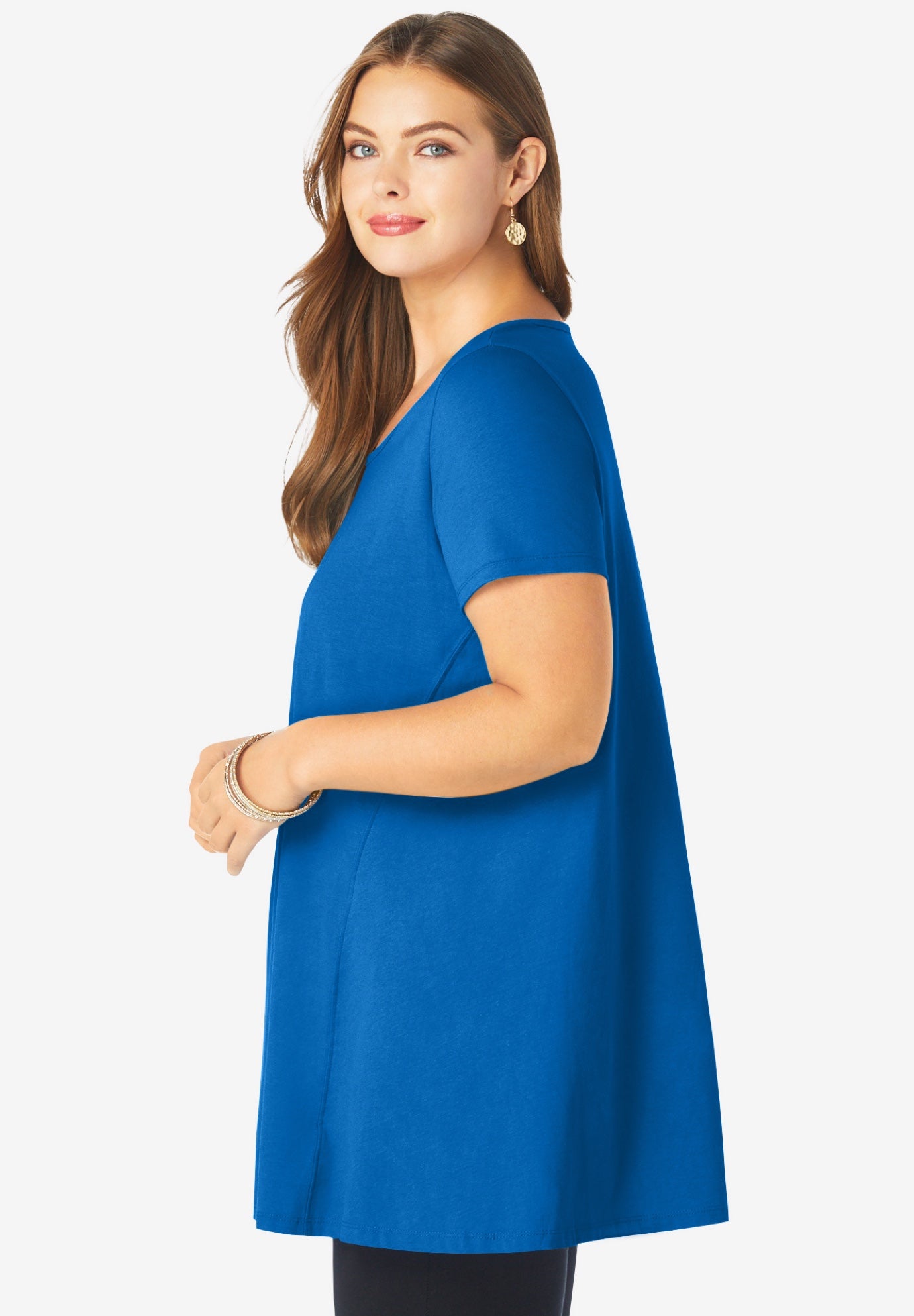 Plus Size Cotton Ultimate Scoopneck Swing Tunic image number 4