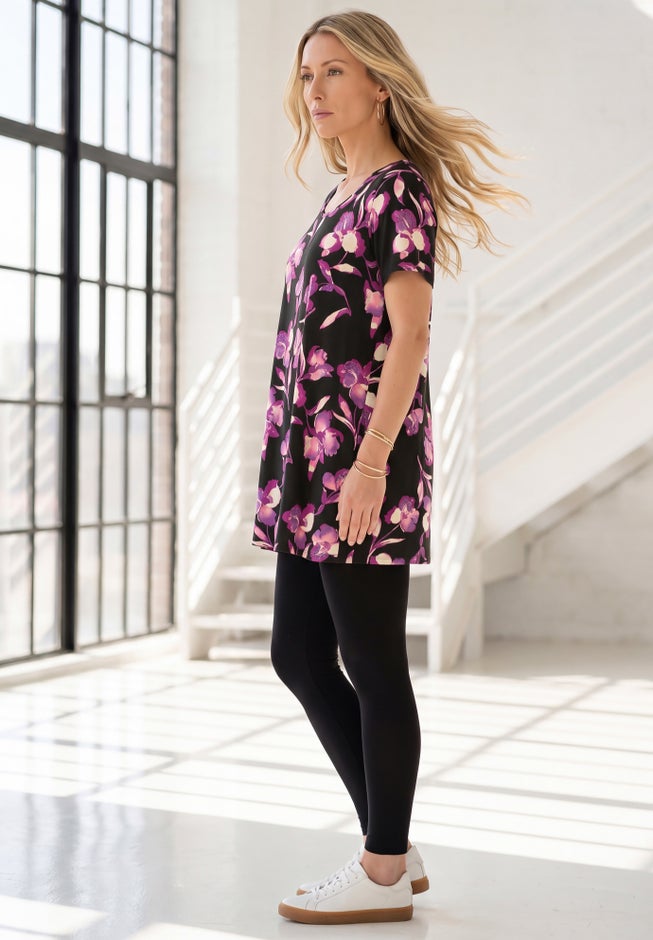 Plus Size Cotton Ultimate Scoopneck Swing Tunic image number 2