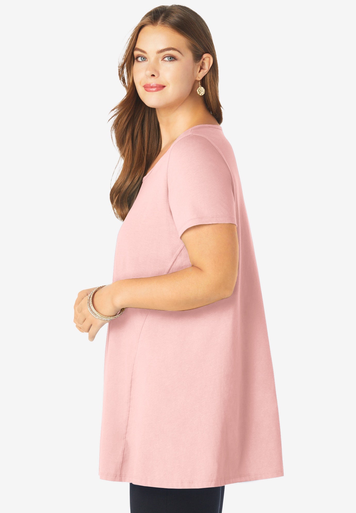 Plus Size Cotton Ultimate Scoopneck Swing Tunic image number 2