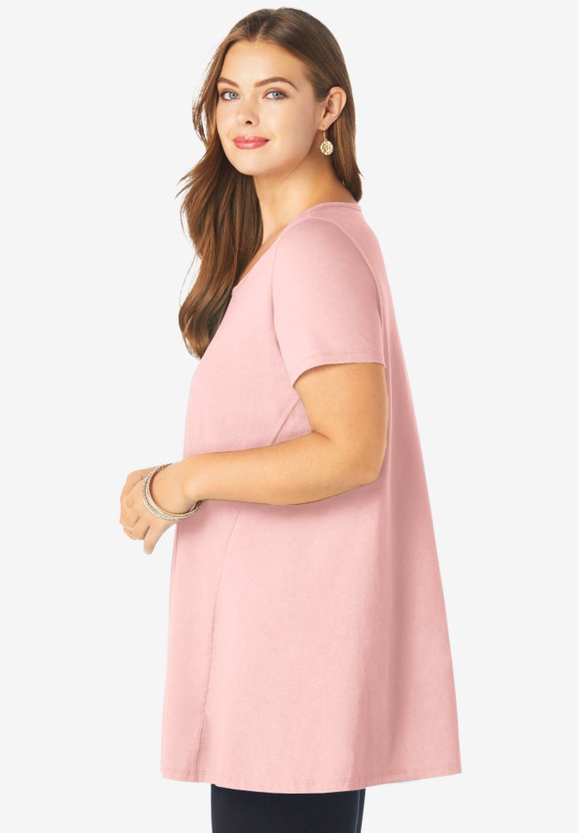 Plus Size Cotton Ultimate Scoopneck Swing Tunic image number 2