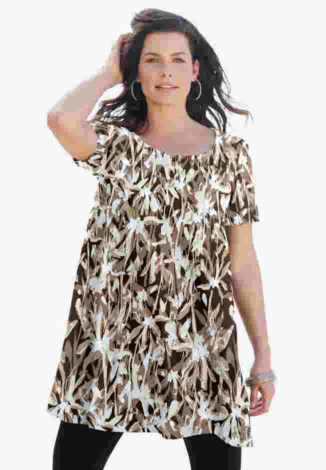 Plus Size Cotton Ultimate Scoopneck Swing Tunic image number 0