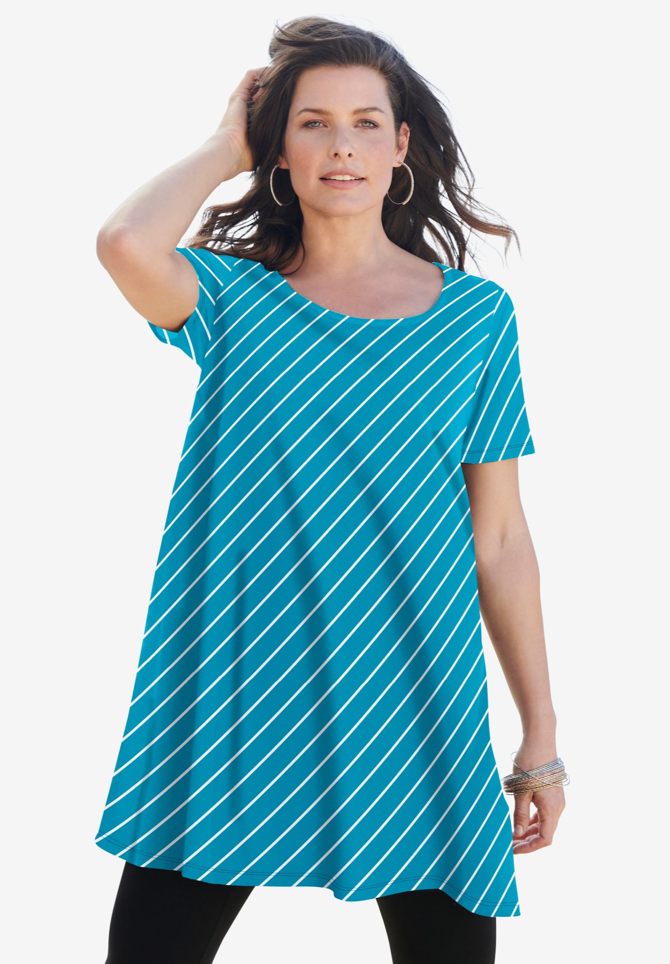 Plus Size Cotton Ultimate Scoopneck Swing Tunic image number 0