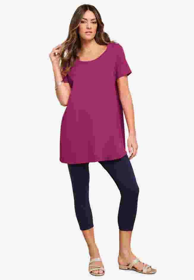 Plus Size Cotton Ultimate Scoopneck Swing Tunic image number 0