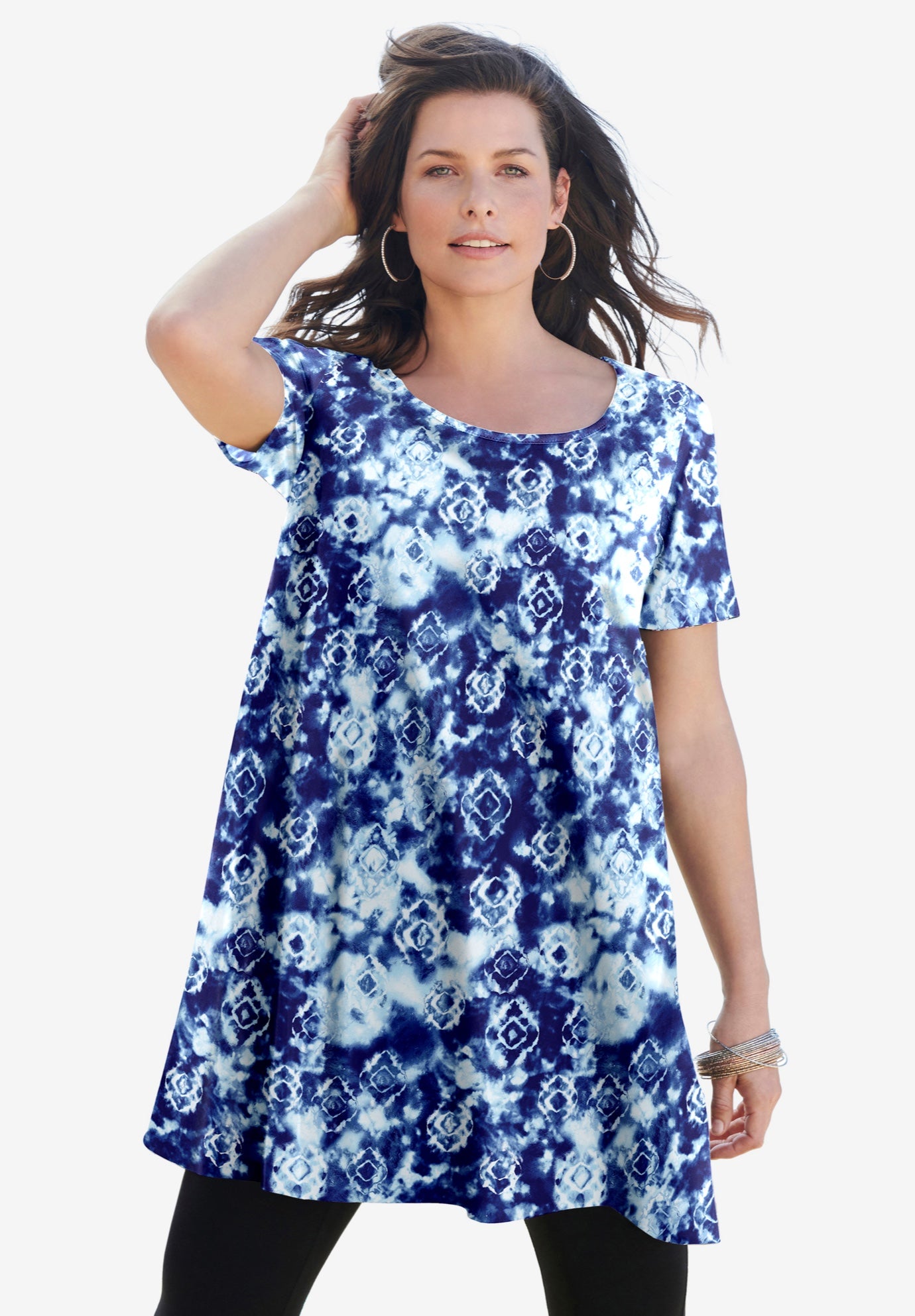 Plus Size Cotton Ultimate Scoopneck Swing Tunic image number 0