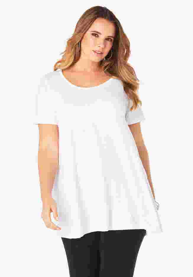 Plus Size Cotton Ultimate Scoopneck Swing Tunic image number 0