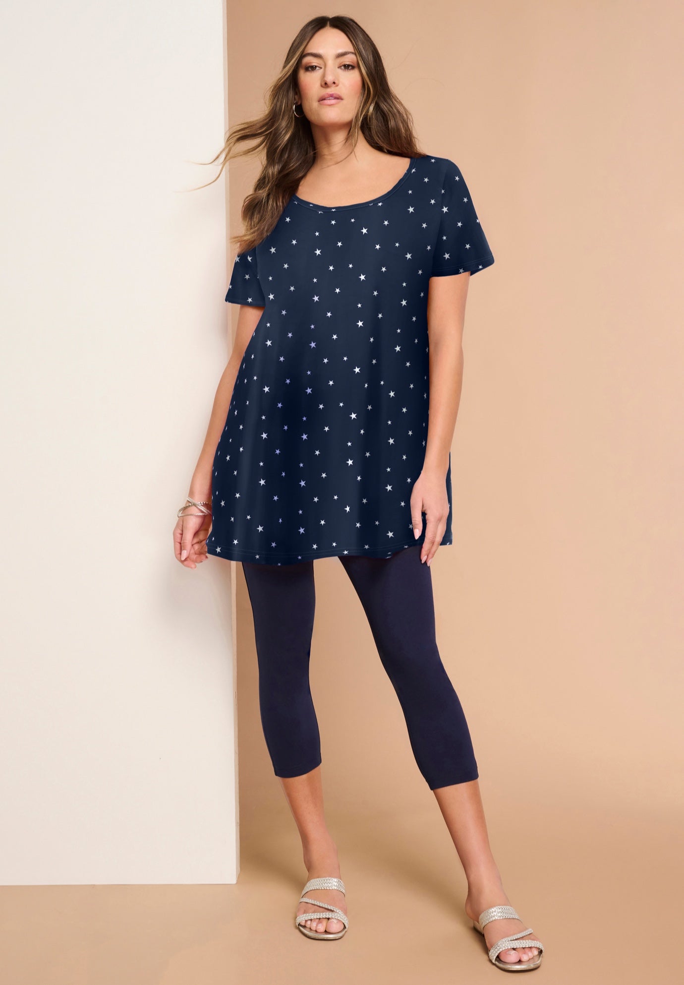 Plus Size Cotton Ultimate Scoopneck Swing Tunic image number 0