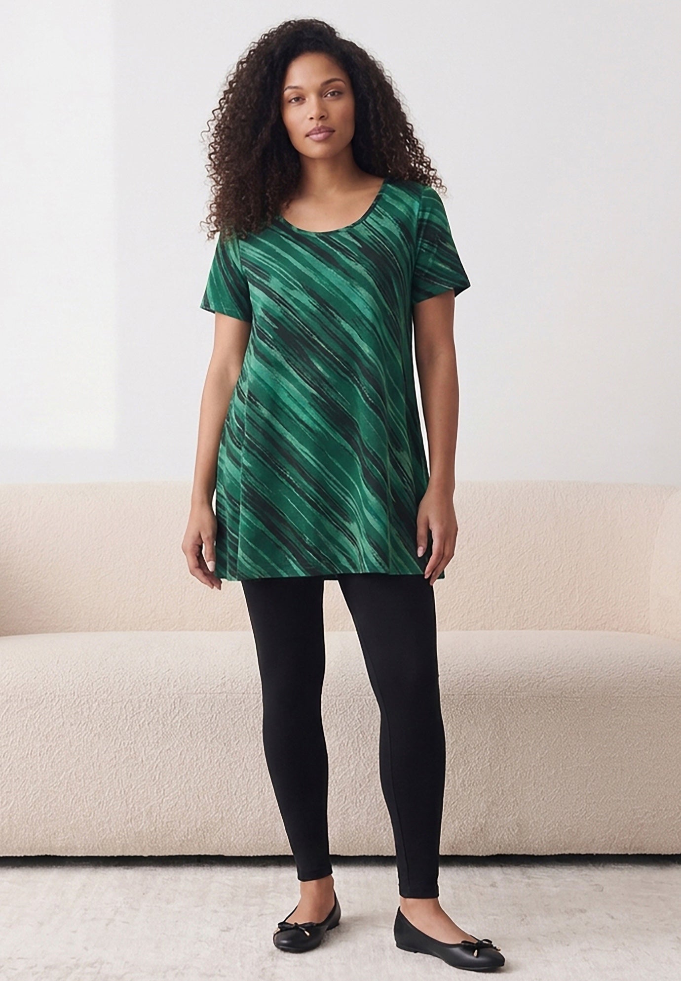 Plus Size Cotton Ultimate Scoopneck Swing Tunic image number 0