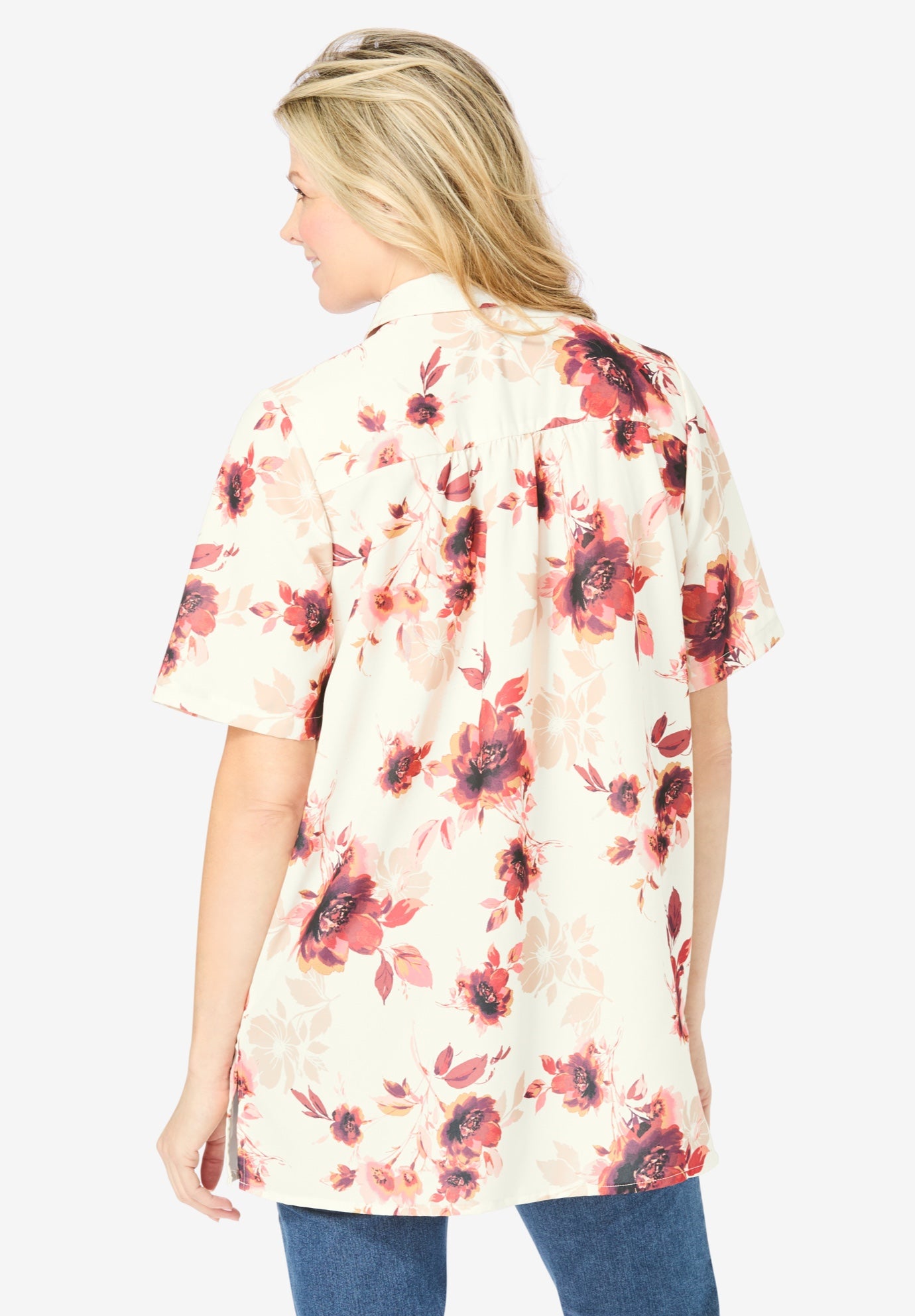 No Iron Short Sleeve Peachskin Shirt image number 1