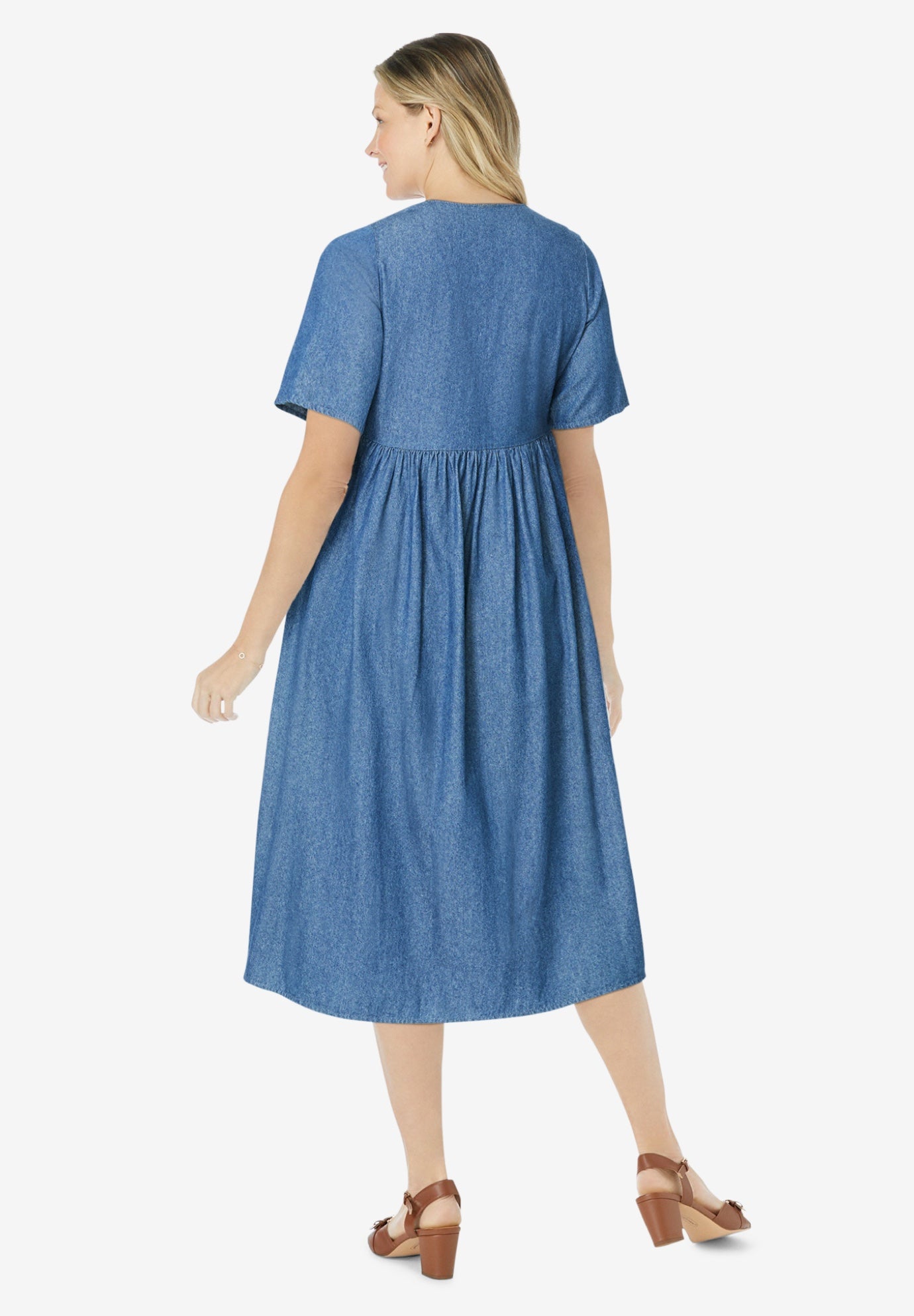 Short-Sleeve Denim Dress image number 1