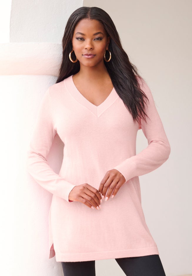 Plus Size CashMORE V-Neck Sweater image number 0