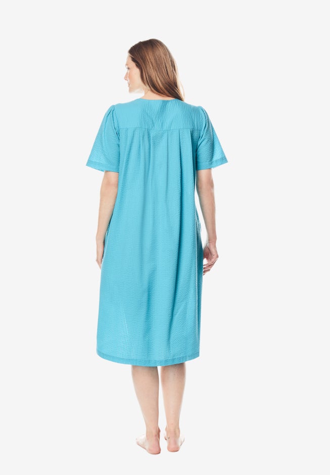 Embroidered Bib Seersucker Lounger image number 1