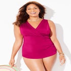 Surplice Sarong Front One Piece Swimsuit image number null