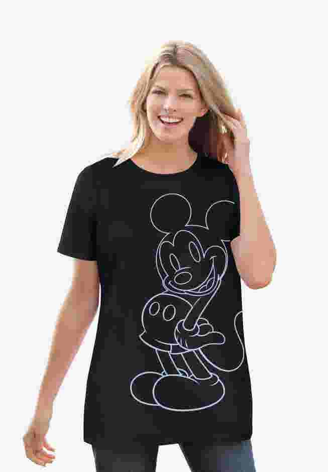 Disney Women's Short Sleeve Mickey Outline Tee image number 0