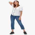 Contrast Button-Front Blouse image number null