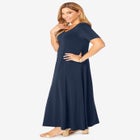 Stretch Knit Sweetheart Maxi Dress image number null