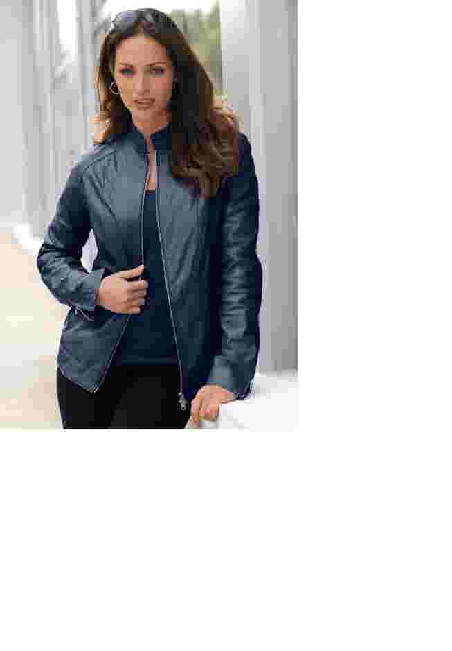 Zip Front Leather Jacket image number 0
