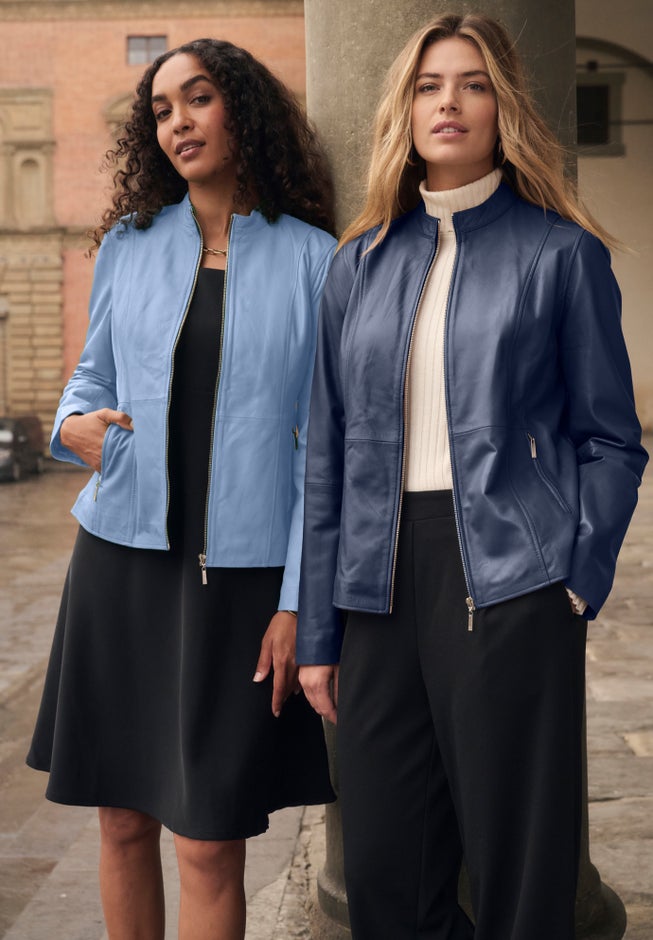 Zip Front Leather Jacket image number 1