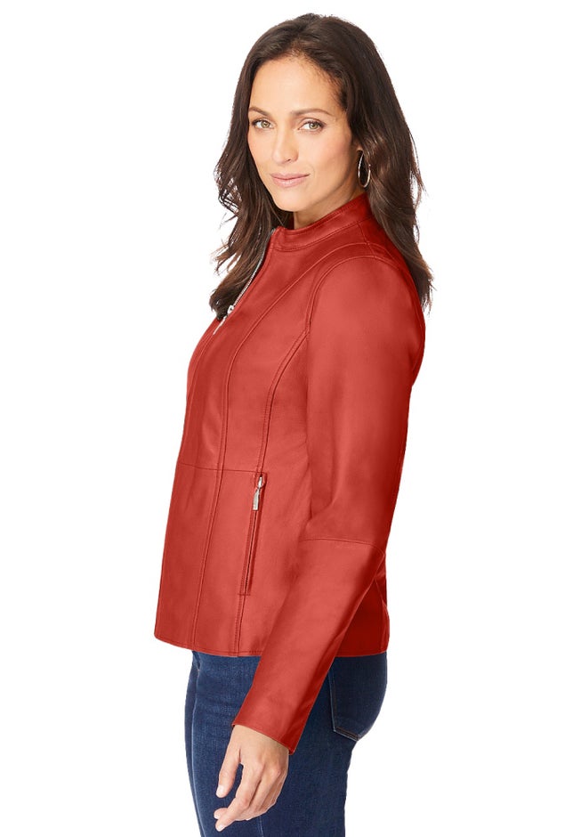 Zip Front Leather Jacket image number 2