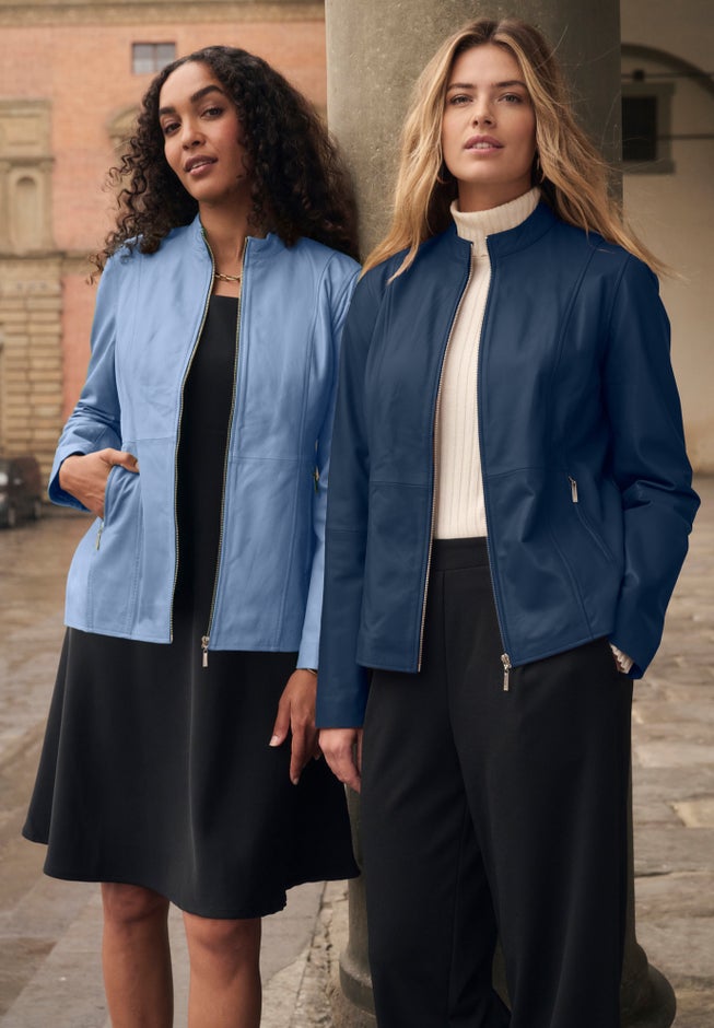 Zip Front Leather Jacket image number 1