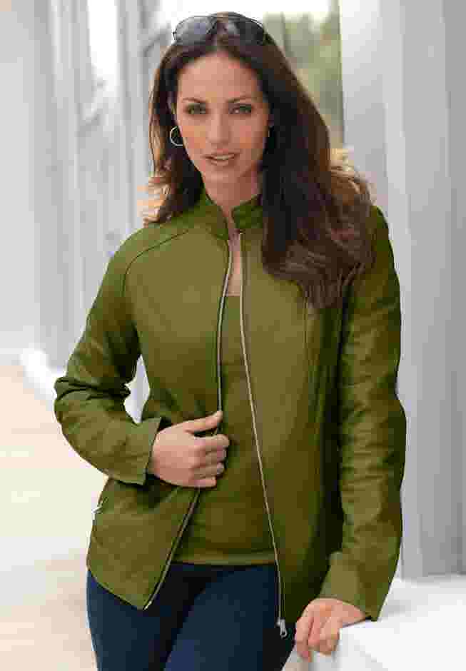 Zip Front Leather Jacket image number 0
