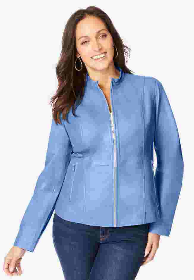 Zip Front Leather Jacket image number 1
