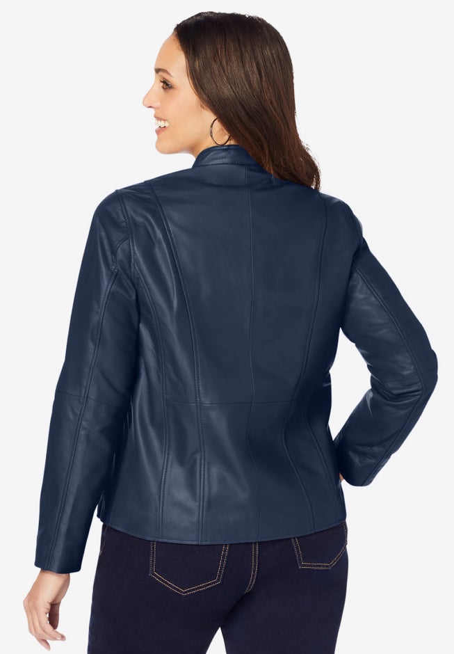 Zip Front Leather Jacket image number 1