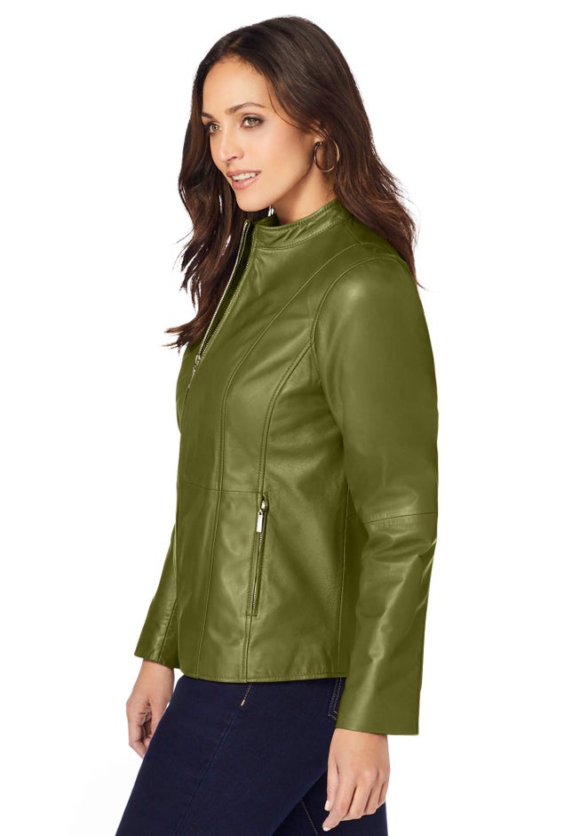 Zip Front Leather Jacket image number 2