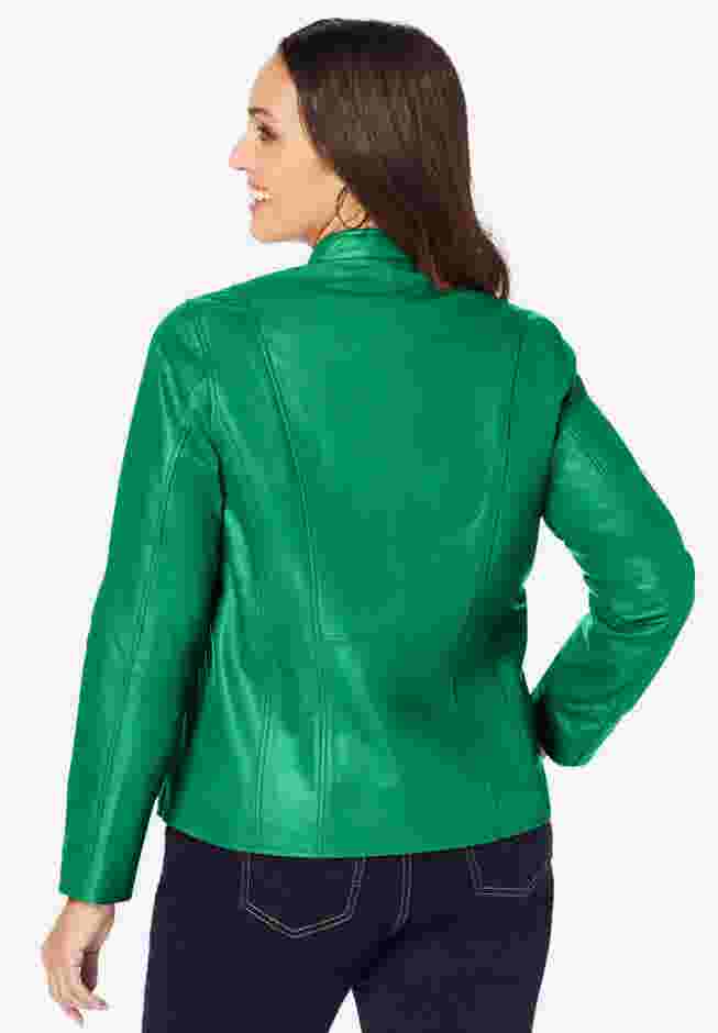 Zip Front Leather Jacket image number 1