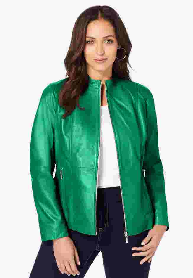 Zip Front Leather Jacket image number 0