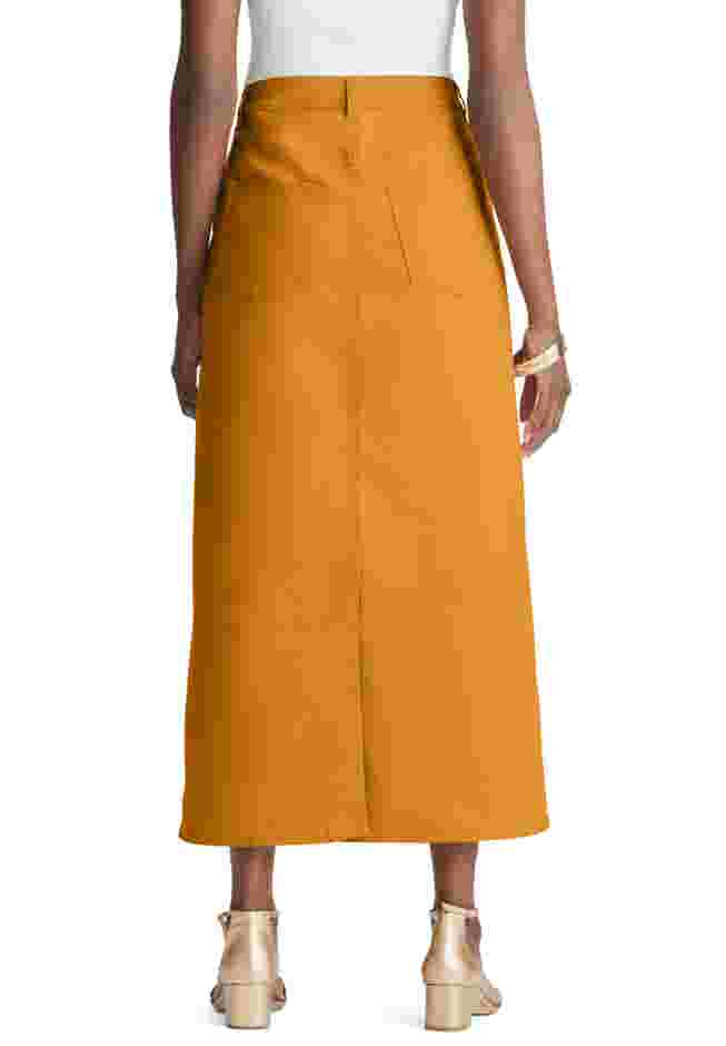 True Fit Stretch Denim Midi Skirt image number 1